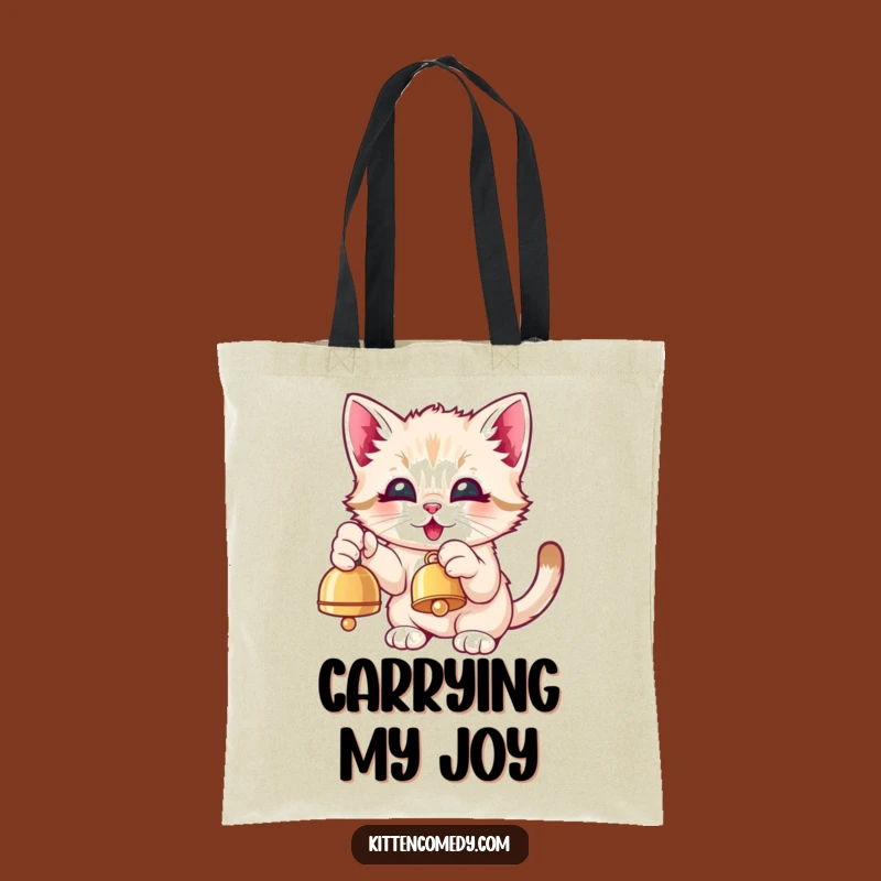 Funny Kawaii Kitten Bell Paw Tote Bag - Carry Your Delightful Finds!