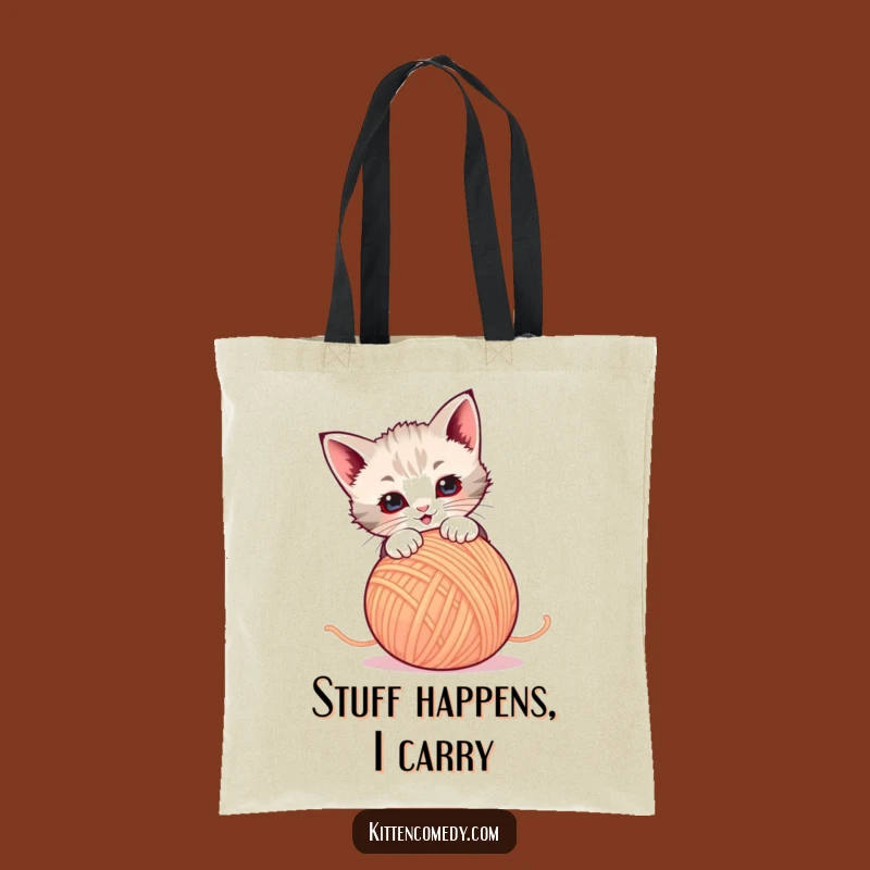 Funny Kitten Yarn Pounce Tote Bag - Stylish & Playful Gift!